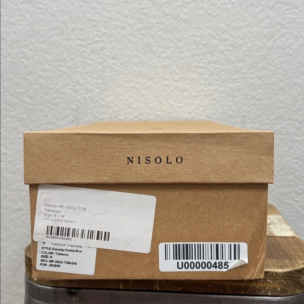 Nisolo Everyday Chukka Waterproof Leather Boots Tobacco Size 8